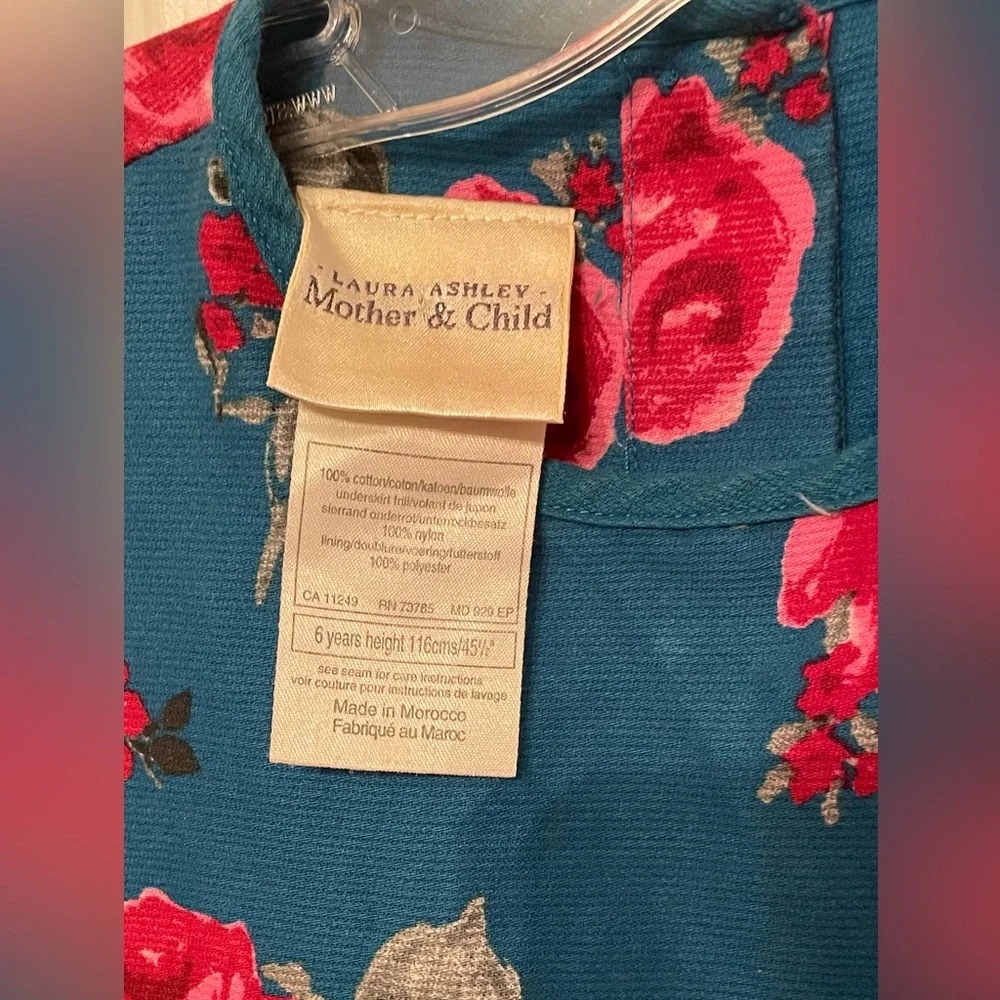 Laura Ashley vintage Mother and Child girls floral dress size 6 years  90s